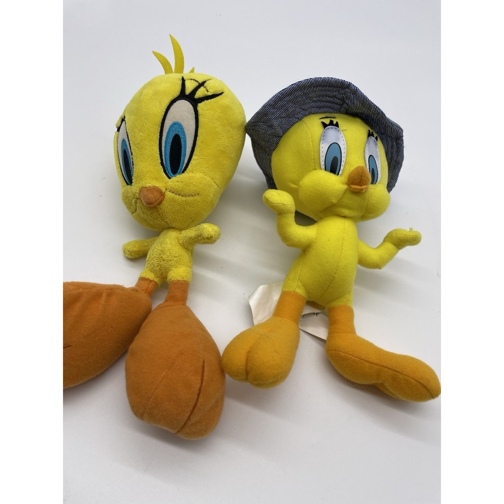 Vintage 1996-98 Looney Tunes Tweety Bird Stuffed Animal Plush Lot‎ Of 2